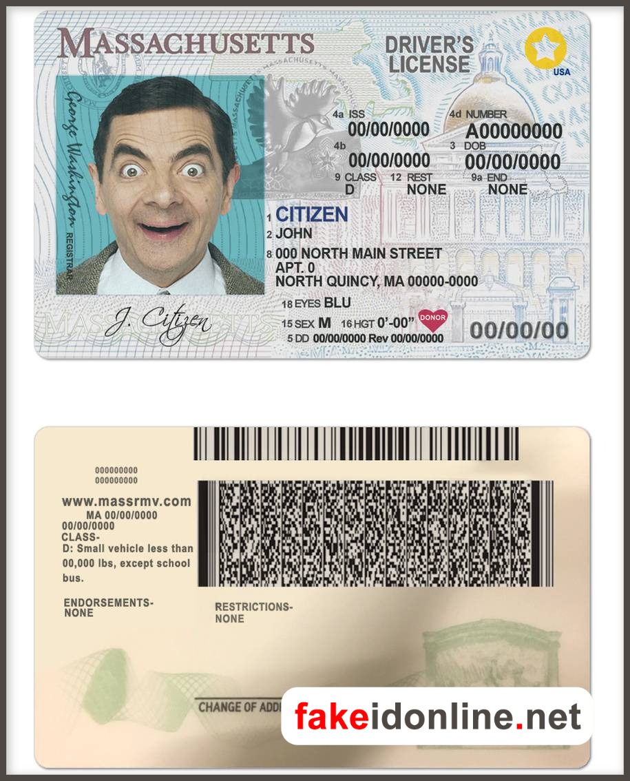 Massachusetts Driver License New 1200dpi